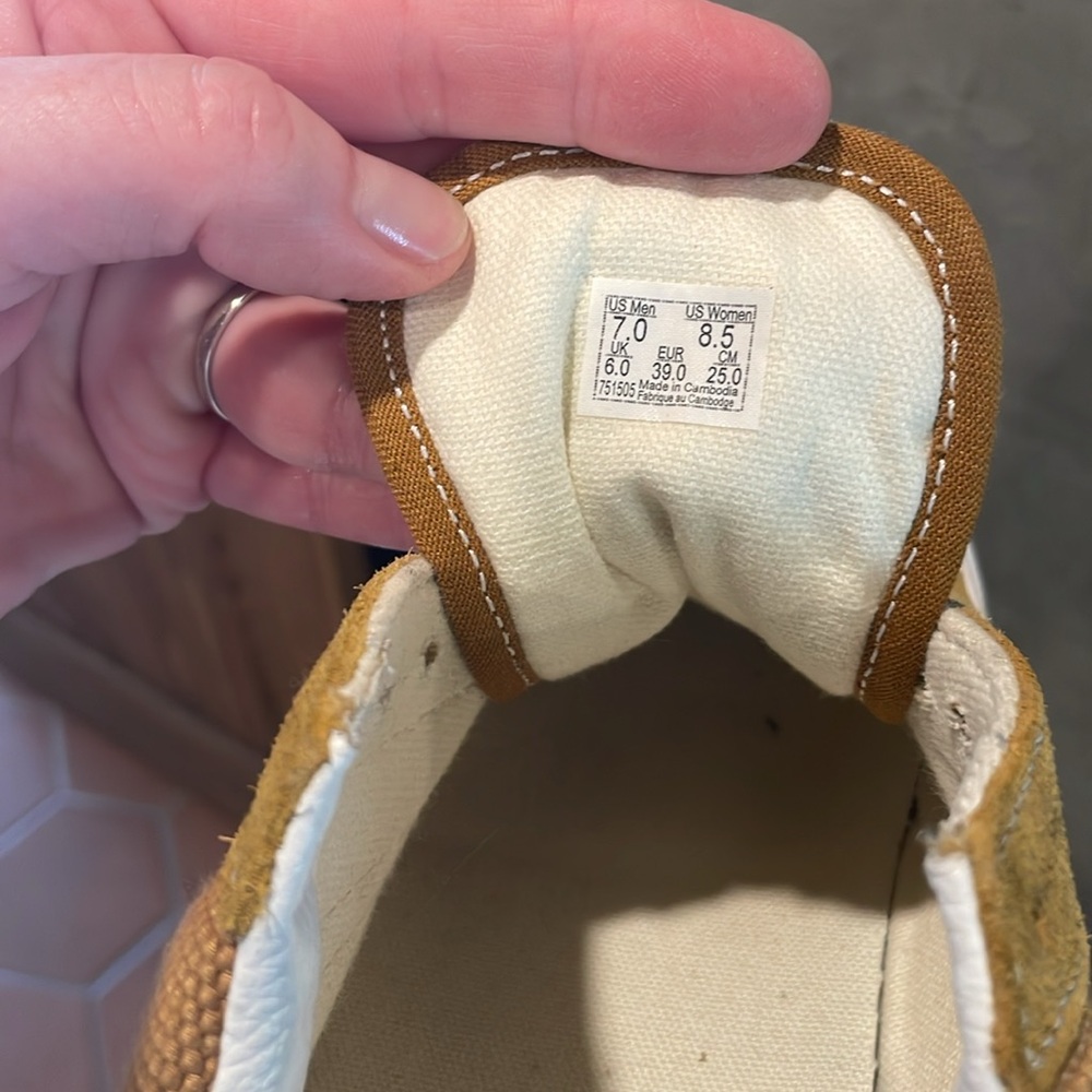 NEW Vans Gold Brown White Heavy Textures Old Skool Men 7 Women 8.5 Sneaker shoes - Picture 7 of 10